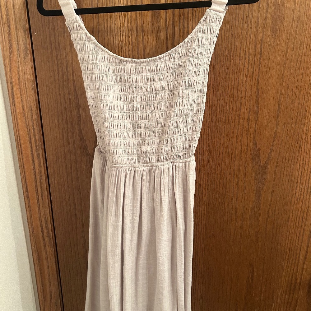 Mini grey tie back dress